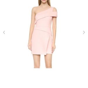 BCBGMAXAZRIA Blush Pink Mini One Shoulder Dress